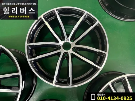 BMW 5시리즈 18인치 휠 블랙 다이아컷팅 투톤 커스텀 / 파주 일산 휠복원 휠도색 / 파주시 오도동