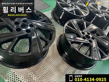<휠리버스> 파주 일산 휠도색 휠복원 / 제네시스 G70 19인치 휠 블랙 분체도장 휠도색 휠복원 머플러팁 블랙도색 시공 후기 / 파주시 오도동