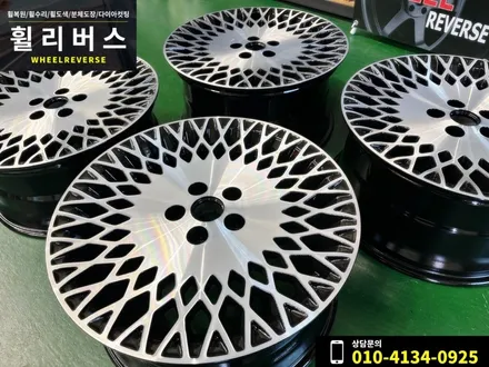<휠리버스> 파주 일산휠복원 휠도색 / 제네시스 G80 19인치 휠 투톤 커스텀 다이아커팅 분체도장 휠도색 휠복원 시공 후기 / 파주시 오도동