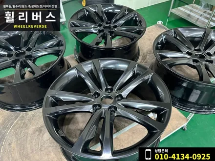 <휠리버스> 파주 일산 휠복원 휠도색 / 제네시스 쿠페 19인치 휠 블랙 고스트크롬 분체도장 시공 후기 / 파주시 오도동
