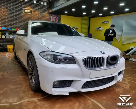 차량 랩핑, BMW F10 5시리즈 에이버리 유광 스모키 블루 전체 시공 / 안산, 시흥, 부천