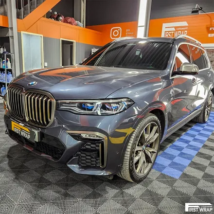 BMW X7 풀랩핑, 사틴 실버 메탈릭 시공으로 더 돋보이는 라인 / 안산, 시흥, 부천