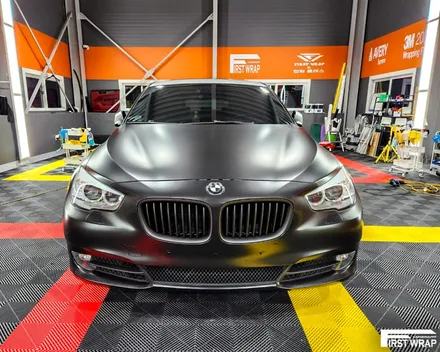 BMW 5GT 전체 차량 랩핑, 진리의 사틴 블랙 시공 / 안산, 시흥, 부천
