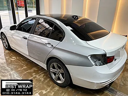 BMW 320D 전체랩핑 유광화이트 랩핑보험처리 (시흥랩핑 광명랩핑 안산랩핑 송도랩핑 안양랩핑 목감랩핑 퍼스트랩) / 안산 단원 초지동