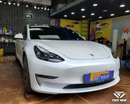 자동차 랩핑, 테슬라 모델3 에이버리 슈프림 사틴 블랙 전체 시공 / 안산, 시흥, 부천