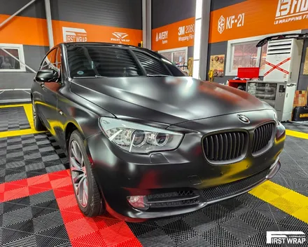 BMW 5GT 전체 차량 랩핑, 진리의 사틴 블랙 시공 / 안산, 시흥, 부천