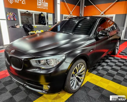 BMW 5GT 전체 차량 랩핑, 진리의 사틴 블랙 시공 / 안산, 시흥, 부천