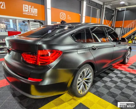 BMW 5GT 전체 차량 랩핑, 진리의 사틴 블랙 시공 / 안산, 시흥, 부천