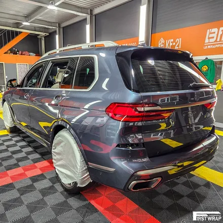 BMW X7 풀랩핑, 사틴 실버 메탈릭 시공으로 더 돋보이는 라인 / 안산, 시흥, 부천