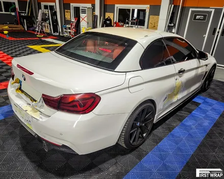 자동차 래핑, BMW 4시리즈 컨버터블 사틴 블랙 락그레이 시공 / 안산, 시흥, 부천