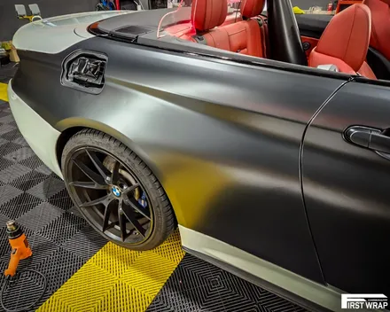 자동차 래핑, BMW 4시리즈 컨버터블 사틴 블랙 락그레이 시공 / 안산, 시흥, 부천