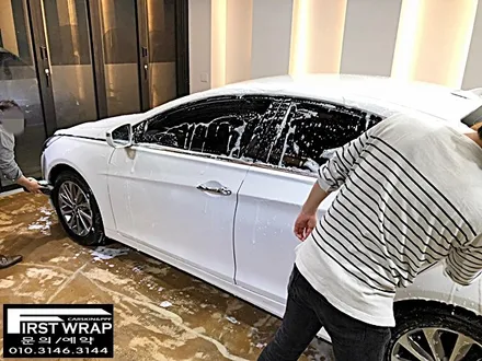 YF소나타 사틴다크그레이 전체랩핑 시공 (목감랩핑 광명랩핑 시흥랩핑 송도랩핑 안양랩핑) 퍼스트랩 / 안산 단원 초지동