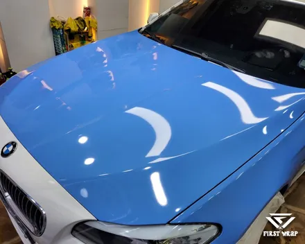차량 랩핑, BMW F10 5시리즈 에이버리 유광 스모키 블루 전체 시공 / 안산, 시흥, 부천