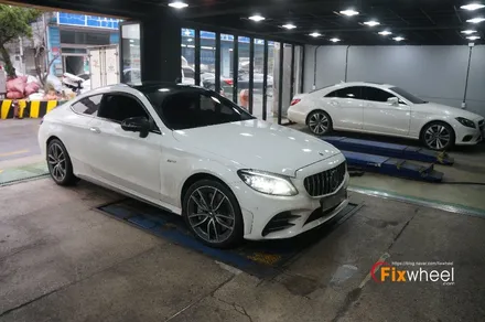벤츠 C43AMG 무광검정 휠도색 캘리퍼도색 / 하남시 풍산동