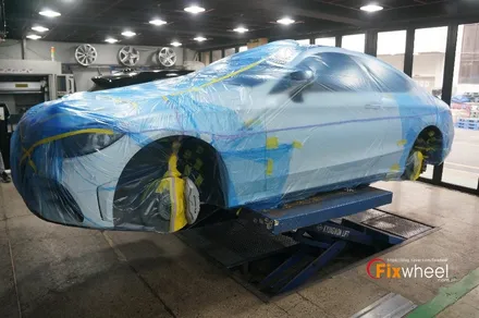 벤츠 C43AMG 무광검정 휠도색 캘리퍼도색 / 하남시 풍산동