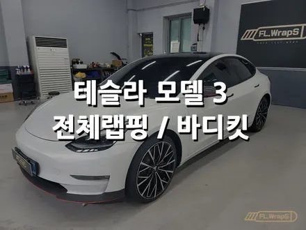 테슬라 모델 3 사틴고스트펄 전체랩핑 / 라이트 PPF / 바디킷 장착 - 하남 랩핑/ 미사 PPF / 플랩스(FL.WrapS) / 하남 천현동