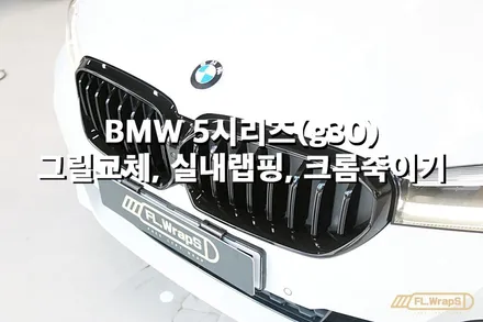 BMW 5시리즈(g30) 그릴교체, 크롬죽이기, 실내랩핑 - 플랩스(FL.WrapS)/ 하남랩핑, 미사랩핑, 남양주, 구리왕숙랩핑 / 하남 천현동