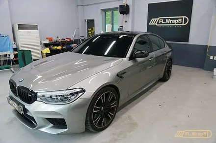 BMW M5(f90) 블락포디 블랙크롬 썬팅 / 부분 PPF 재시공 - 플랩스(FL.WrapS)/ 하남썬팅, 미사썬팅, 강동구PPF / 하남 천현동