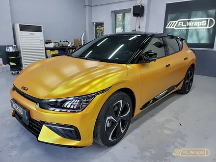 기아 EV6 GT Line 에이버리 에너제틱 옐로루 전체랩핑 & 블락포디 샴페인골드 열차단썬팅 - 플랩스(FL.WrapS) / 하남 썬팅 / 하남랩핑 / 하남 천현동