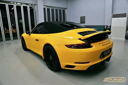 포르쉐 911 카레라 4 GTS 카브리올레 3M선플라워 전체랩핑 - 플랩스(FL.WrapS) / 하남랩핑, 미사랩핑, 위례,남양주 랩핑, 강동구랩핑 / 하남 천현동