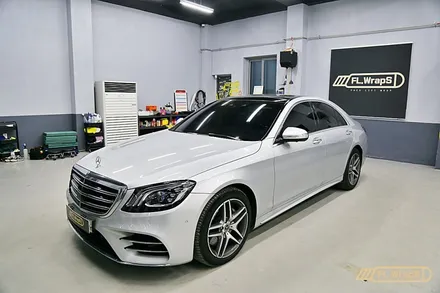 벤츠 S350d 사틴그레이 전체랩핑/ 블락포디 비바 바이올렛 열차단썬팅 - 플랩스(FL.WrapS) / 하남,미사 전체랩핑/열차단썬팅, 강동/송파 랩핑 / 하남 천현동