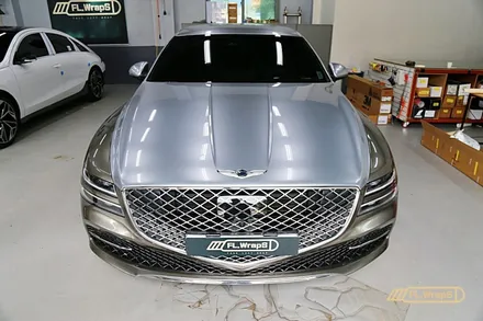 제네시스 G80 투톤 랩핑 재시공 / LB 리퀴드메탈 케틀러 그레이 - 플랩스(FL.WrapS)/ 하남랩핑, 미사, 경기광주, 송파 자동차 랩핑전문 / 하남 천현동