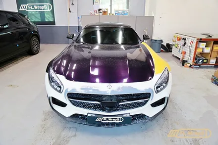 AMG GT 에디션1 사고수리 랩핑 재시공 / 에어버리 고광택 퍼플 - 플랩스(FL.WrapS)/ 하남랩핑, 미사, 남양주 랩핑, 사고수리대차 / 하남 천현동