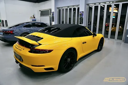 포르쉐 911 카레라 4 GTS 카브리올레 3M선플라워 전체랩핑 - 플랩스(FL.WrapS) / 하남랩핑, 미사랩핑, 위례,남양주 랩핑, 강동구랩핑 / 하남 천현동