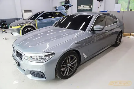 BMW 5시리즈(g30) m5 스타일 그릴 교체 / 블락포디 스카이블루 썬팅 - 플랩스(FL.WrapS)/ 하남썬팅, 미사열차단썬팅 / 하남 천현동
