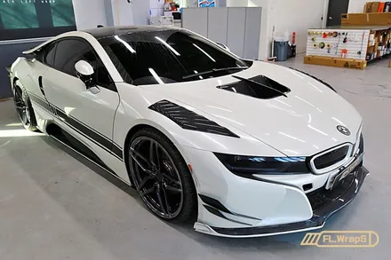 BMW i8 앞범퍼 부분랩핑 재시공 - 플랩스(FL.WrapS) / 하남랩핑, 미사랩핑, 사고수리랩핑재시공, 남양주랩핑 / 하남 천현동