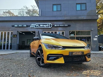 기아 EV6 GT Line 에이버리 에너제틱 옐로루 전체랩핑 & 블락포디 샴페인골드 열차단썬팅 - 플랩스(FL.WrapS) / 하남 썬팅 / 하남랩핑 / 하남 천현동