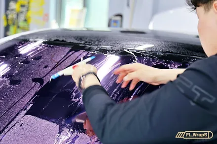 벤츠 S350d 사틴그레이 전체랩핑/ 블락포디 비바 바이올렛 열차단썬팅 - 플랩스(FL.WrapS) / 하남,미사 전체랩핑/열차단썬팅, 강동/송파 랩핑 / 하남 천현동
