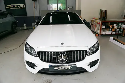 벤츠 e220d 쿠페 사틴 고스트펄 전체랩핑 - 플랩스(FL.WrapS)/ 하남랩핑, 미사랩핑, 자동차랩핑 전문 / 하남 천현동