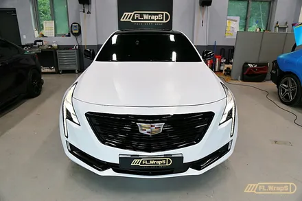 캐딜락 CT6 프로즌바닐라 전체랩핑 / 휠도색/ 크롬죽이기/ 전면썬팅 재시공 - 플랩스(FL.WrapS)/ 하남 미사 랩핑, 남양주 자동차랩핑 / 하남 천현동