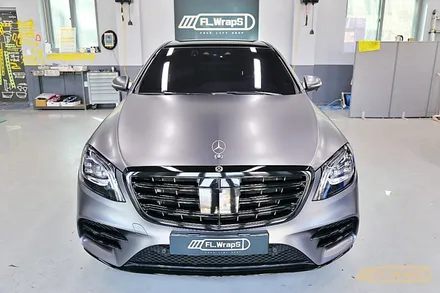벤츠 S350d 사틴그레이 전체랩핑/ 블락포디 비바 바이올렛 열차단썬팅 - 플랩스(FL.WrapS) / 하남,미사 전체랩핑/열차단썬팅, 강동/송파 랩핑 / 하남 천현동