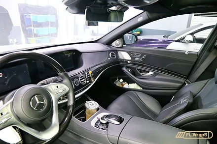 메르세데스 벤츠 S350d 실내 유광카본랩핑 - 플랩스(FL.WrapS)/ 카본랩핑, 실내랩핑, 하남랩핑, 미사랩핑, 성남랩핑 / 하남 천현동