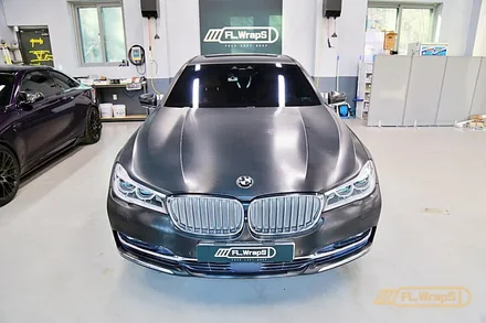 BMW 7시리즈 앞범퍼 랩핑 재시공 / 블랙브러쉬 - 플랩스(FL.WrapS)/ 하남랩핑, 미사랩핑, 서울 강동구 랩핑 / 하남 천현동