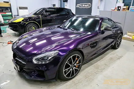AMG GT 에디션1 사고수리 랩핑 재시공 / 에어버리 고광택 퍼플 - 플랩스(FL.WrapS)/ 하남랩핑, 미사, 남양주 랩핑, 사고수리대차 / 하남 천현동