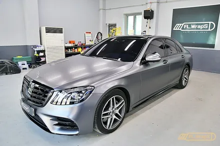 벤츠 S350d 사틴그레이 전체랩핑/ 블락포디 비바 바이올렛 열차단썬팅 - 플랩스(FL.WrapS) / 하남,미사 전체랩핑/열차단썬팅, 강동/송파 랩핑 / 하남 천현동