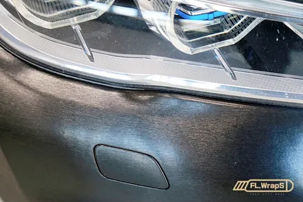 BMW 7시리즈 앞범퍼 랩핑 재시공 / 블랙브러쉬 - 플랩스(FL.WrapS)/ 하남랩핑, 미사랩핑, 서울 강동구 랩핑 / 하남 천현동