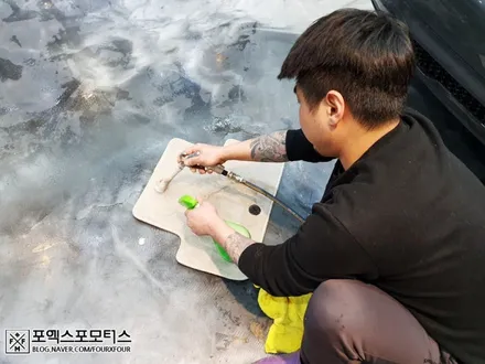 제네시스 G70 베이지시트 이염제거 및 UG가죽코팅 위해 안산에서 인천까지! / 인천 남동