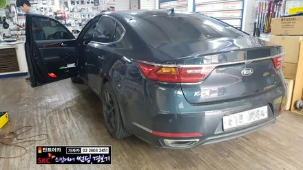 기아 K7 순정리모컨 원격시동경보기 인 \'마이키 프리미엄\' 캔통신형 제품 장착으로 오토도어, 저전압시동, 비상도어 기능등 다양한 편의 기능을 추가로 사용 할 수 있게 해 드렸습니다 / 양천구 신월동