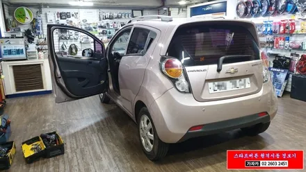 지엠대우 스파크 엔진 스타트버튼 시동 과 원격시동경보기 일체형 도원텍 알리바바 810B-si 시마트키 시스템 설치 - 가자카 / 양천구 신월동