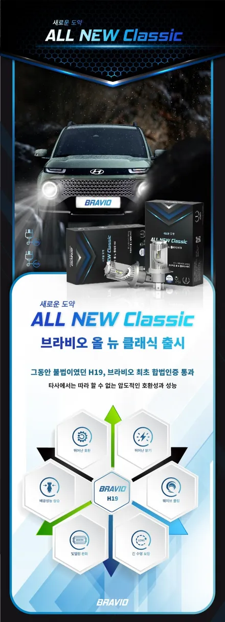 [스타리아 자동차검사 통과되는 합법튜닝 브라비오] H19 국토부 인증 LED 전조등 헤드라이트 전구 교체 / 주간주행등 전구 교체 / 자동차LED 설치/ 동영상 / 서울 양천, 강서, 목동