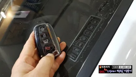 YF소나타 순정화 작업 도원텍 알리바바 원격시동경보기를 이용한 원격시동 스타트버튼 순정 스마트키 리모컨 적용 업그레이드 해 드립니다. 810si-B 최신 세미 양방향 경보기 / 양천구 신월동