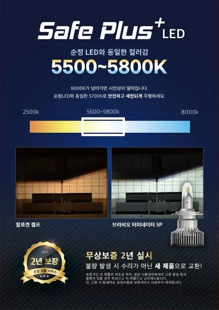 코나 차량에도 자동차검사시 통과되는 헤드라이트 전조등 LED 전구 \