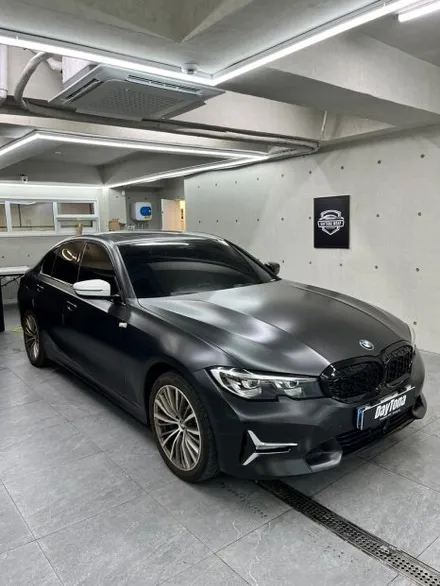 BMW 랩핑 330e 에이버리 사틴블랙 보험수리 재시공 / 서울 송파, 잠실, 강동, 강남, 하남, 판교