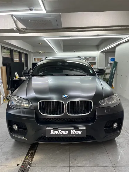 [송파랩핑] 2013년식 BMW X6 은색 → 사틴블랙(무광블랙) 랩핑 시공 후기 | 데이토나랩 / 송파구 가락동