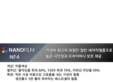 진천 차량 썬팅 아반떼 NF4 시공