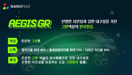 진천 썬팅 풀시공 틴팅 전문업체 그린반사 열차단 아이오닉5 나노필름 이지스 GR 하이퀄리티 시공